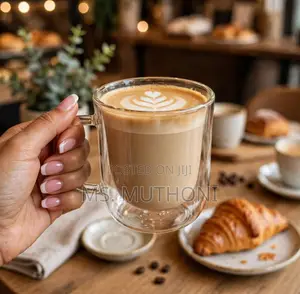 3 PCs Borosilicate Plain Double Wall Glass Mug - 350ML*