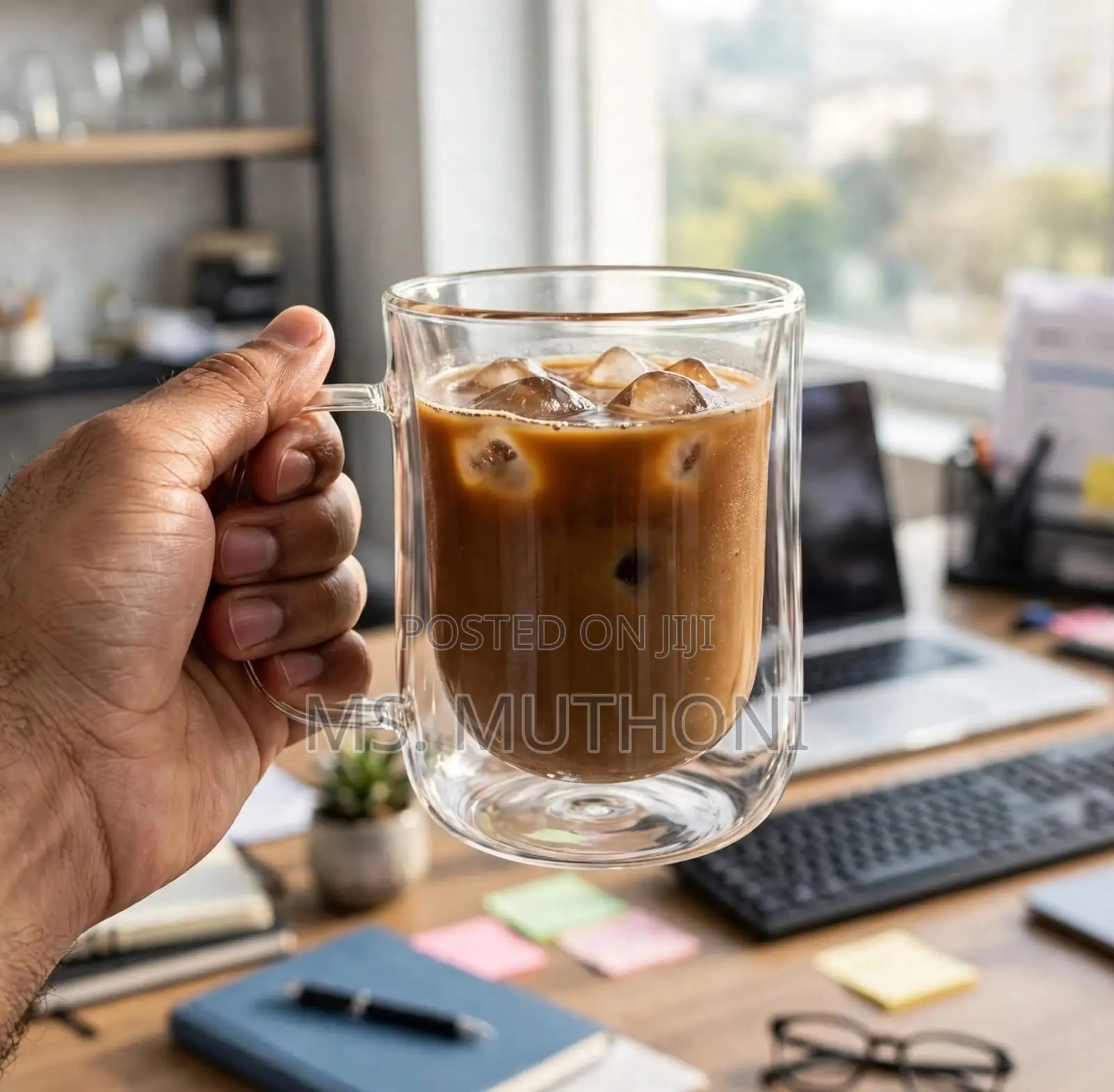 3 PCs Borosilicate Plain Double Wall Glass Mug - 350ML*