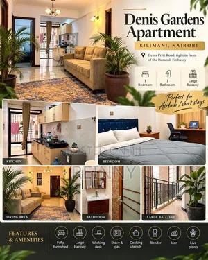 Modern 1-Bedroom BnB Apartment in Kilimani, Nairobi
