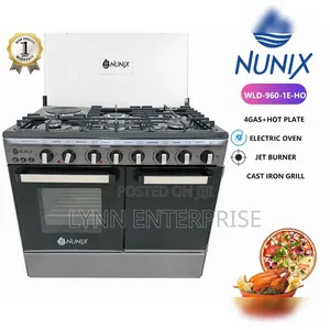 60*90 Nunix Standing Cooker 4+1 :1 Hot Plate,wok Burner 