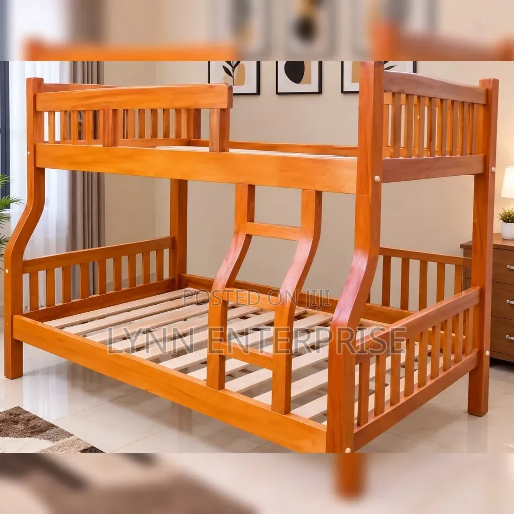 Double Decker Bed Hardwood Bed 3.5 by 6 and 4by 6