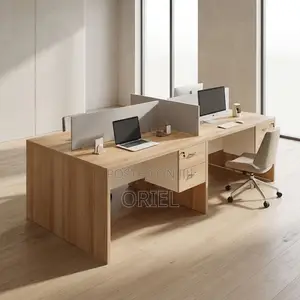 Office Workstation : 4-Way Staff Office Desk Workstation