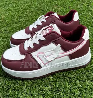 Maroon Sneakers, Arya Girls and Boys Sneakers, White and Brown Loafers