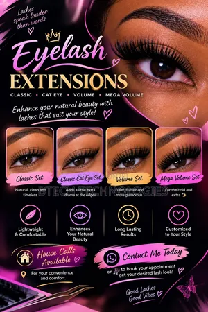 Eyelash Extension Installation – Classic, Cat Eye, Volume