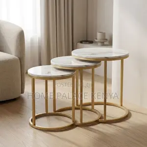 Coffee Table; 3-Piece Glass Top Side Stool