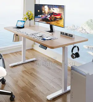 Beech 120cm Single Motor Sit/Stand Desk
