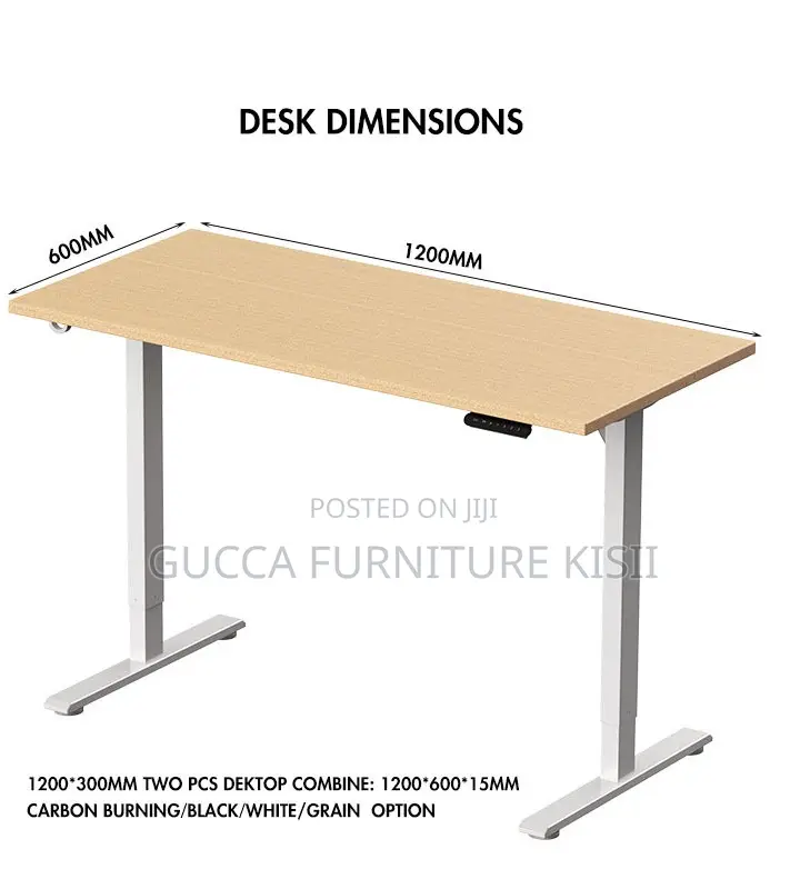 Beech 120cm Single Motor Sit/Stand Desk