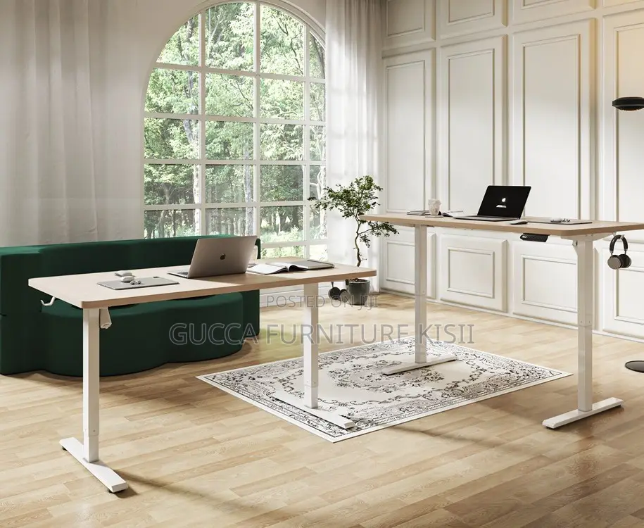 Beech 120cm Single Motor Sit/Stand Desk