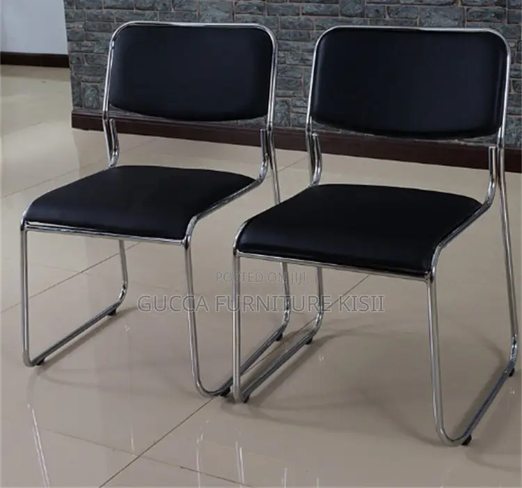 Low Back Ergonomic Chrome Leather Office Chair