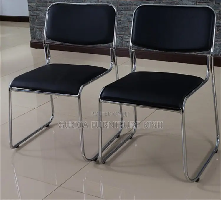 Low Back Ergonomic Chrome Leather Office Chair