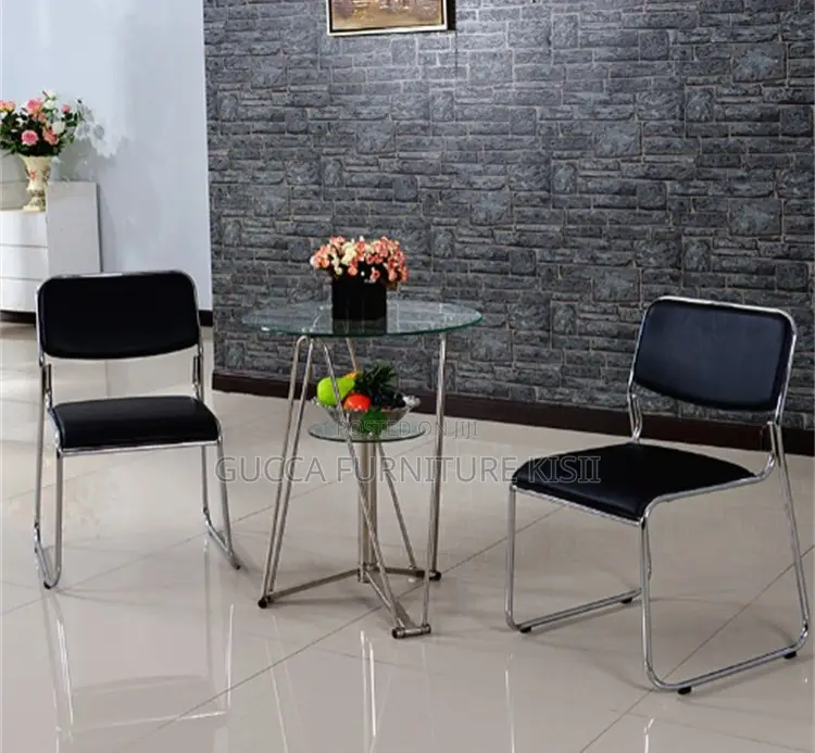 Low Back Ergonomic Chrome Leather Office Chair