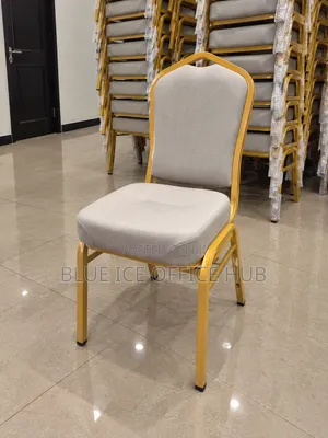 Cream Banquet Chair With Gold Frame for Weddings and Events