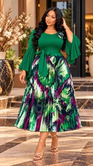 Flowered Miyaki Dress