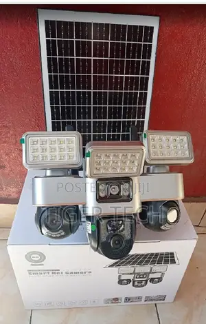 V380 4G Triple Lens Solar Camera - 3 Cameras in 1 With LED Lights