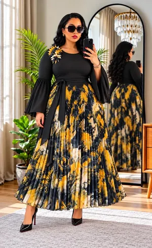 Flowered Miyaki Dress
