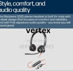 Poly Blackwire 3320 USB-C Teams Certified Stereo Headset