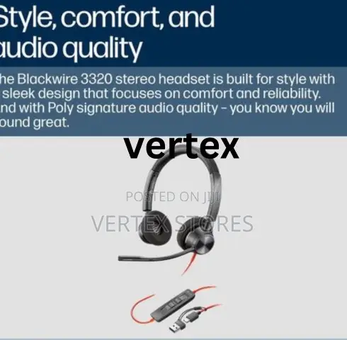 Poly Blackwire 3320 USB-C Teams Certified Stereo Headset