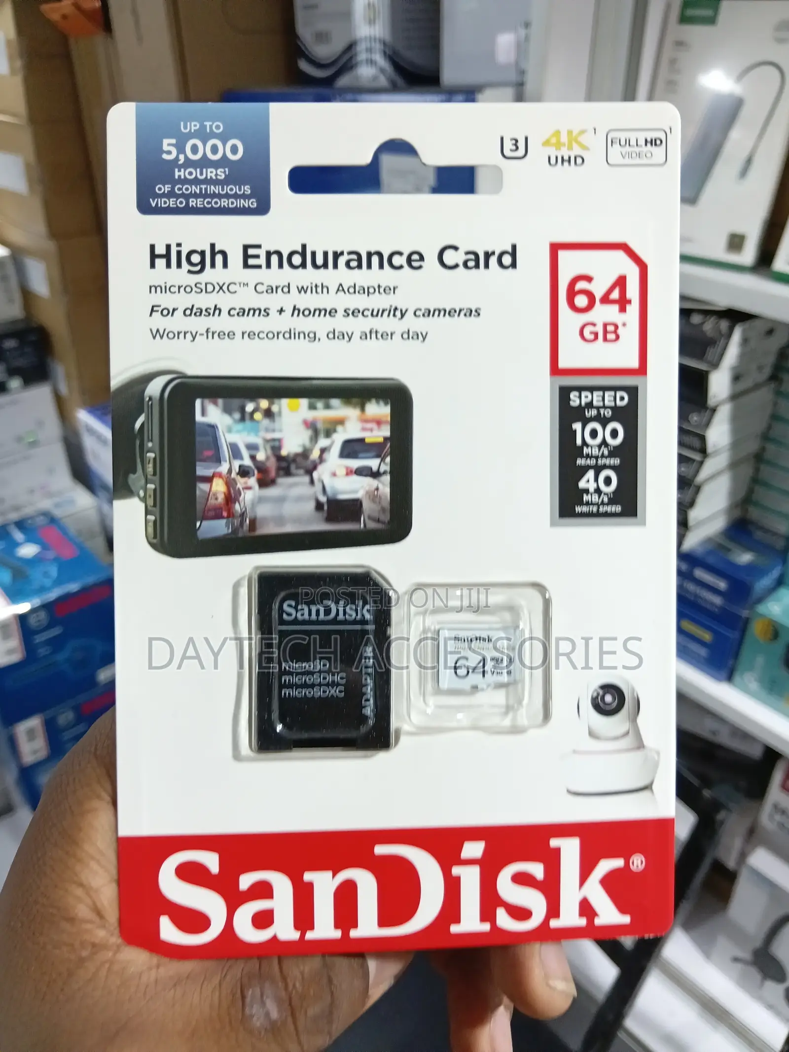 SanDisk High Endurance microSDXC 64GB Card With SD Adapter - Black