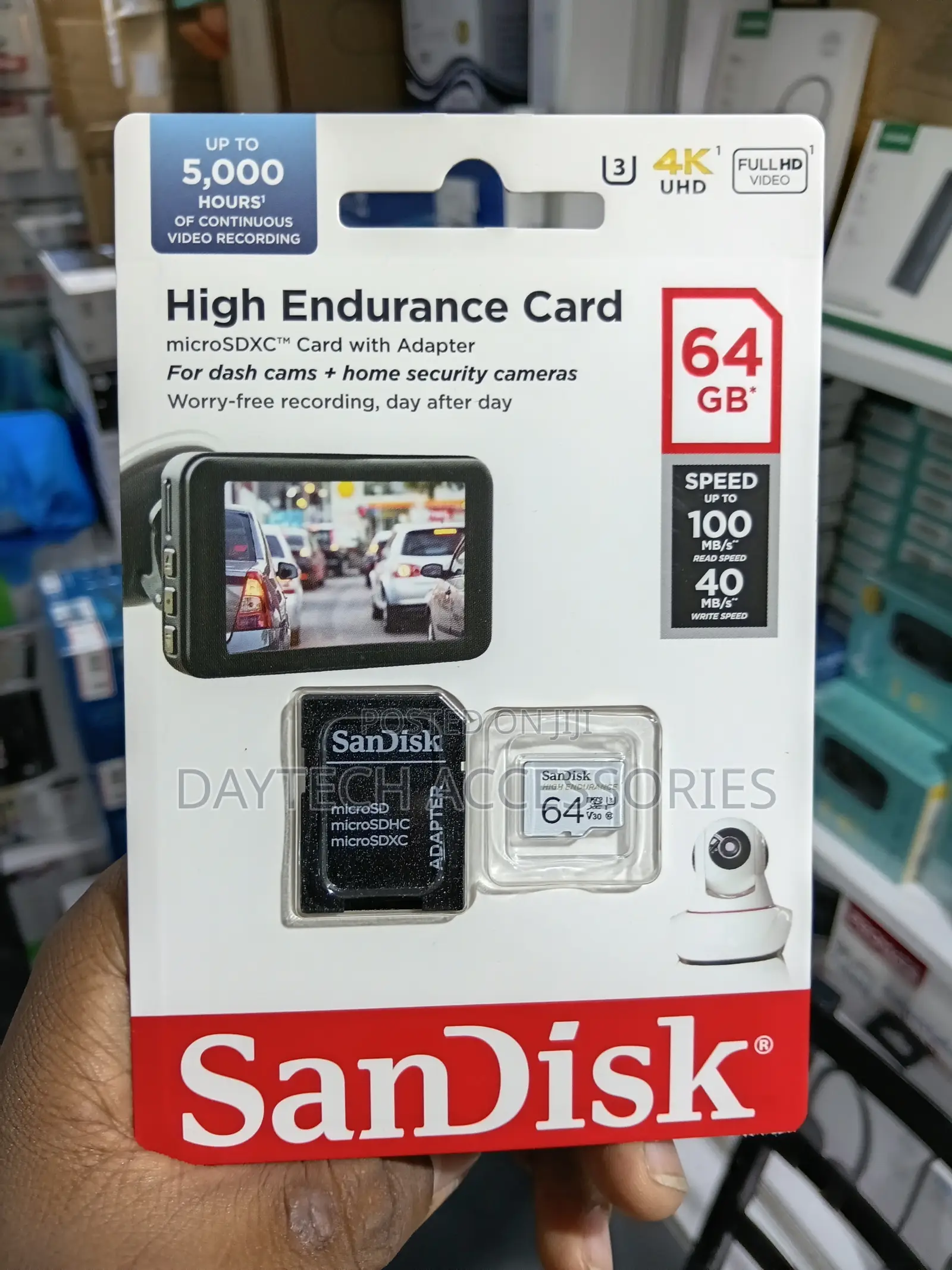 SanDisk High Endurance microSDXC 64GB Card With SD Adapter - Black