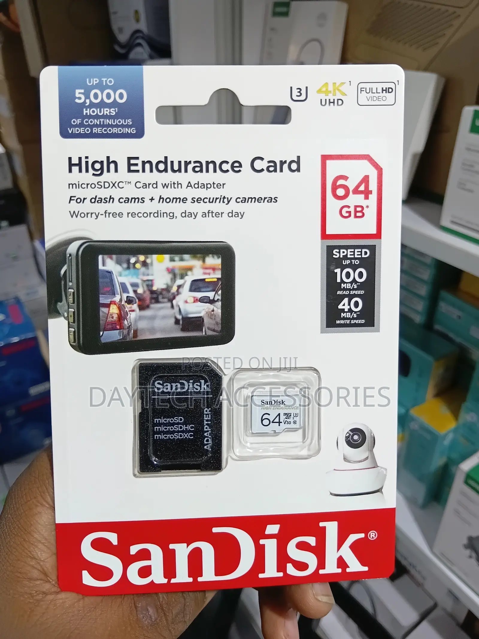 SanDisk High Endurance microSDXC 64GB Card With SD Adapter - Black