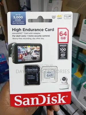 SanDisk High Endurance microSDXC 64GB Card With SD Adapter - Black