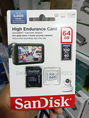 SanDisk High Endurance microSDXC 64GB Card With SD Adapter - Black