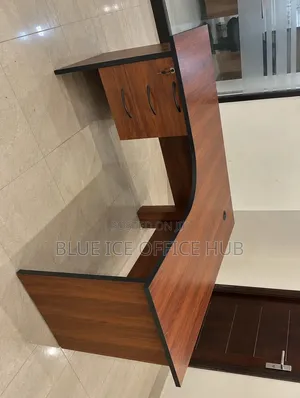 Brown L-Shaped Executive Office Desk