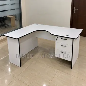 White L-Shaped Office Desk