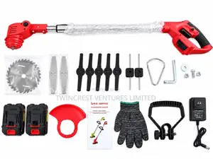2batteries Electric Lawn Mower/Brush Cutter With Gloves and Goggles
