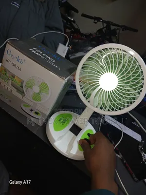 Gcy·kb KC-5811 Portable Folding Rechargeable Desk Fan With Light.