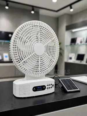 Solar Fan With Radio/Bluetooth Speaker