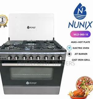 Nunix 60×90 4+1 Cooker – Spacious Cooking With Wok Burner