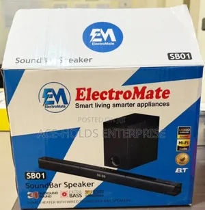 ElectroMate SB01 Powerful SoundBar Speaker With Subwoofer, - 2.1ch