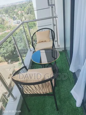 Balcony Table and Chairs Gold Finishing