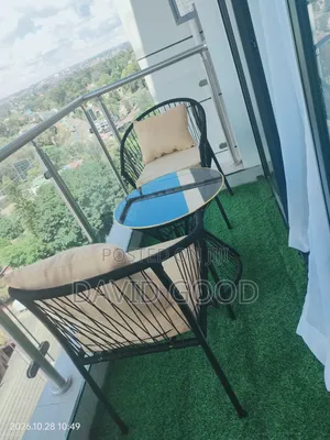Balcony Table and Chairs Gold Finishing