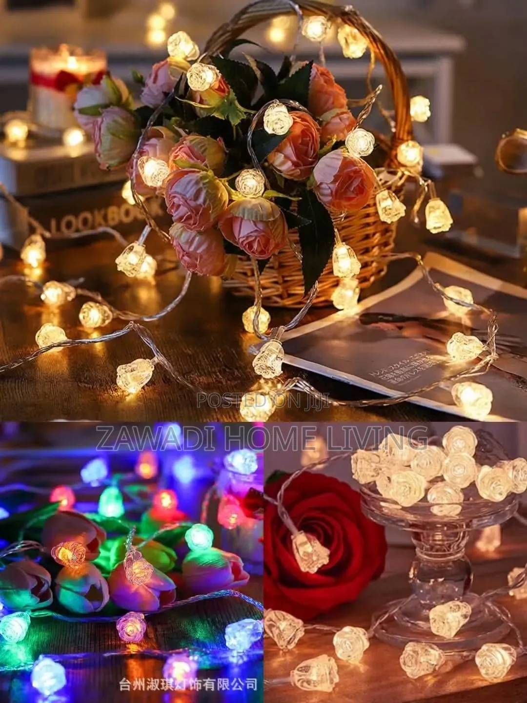 10M Rose Shaped Christmas Lights
