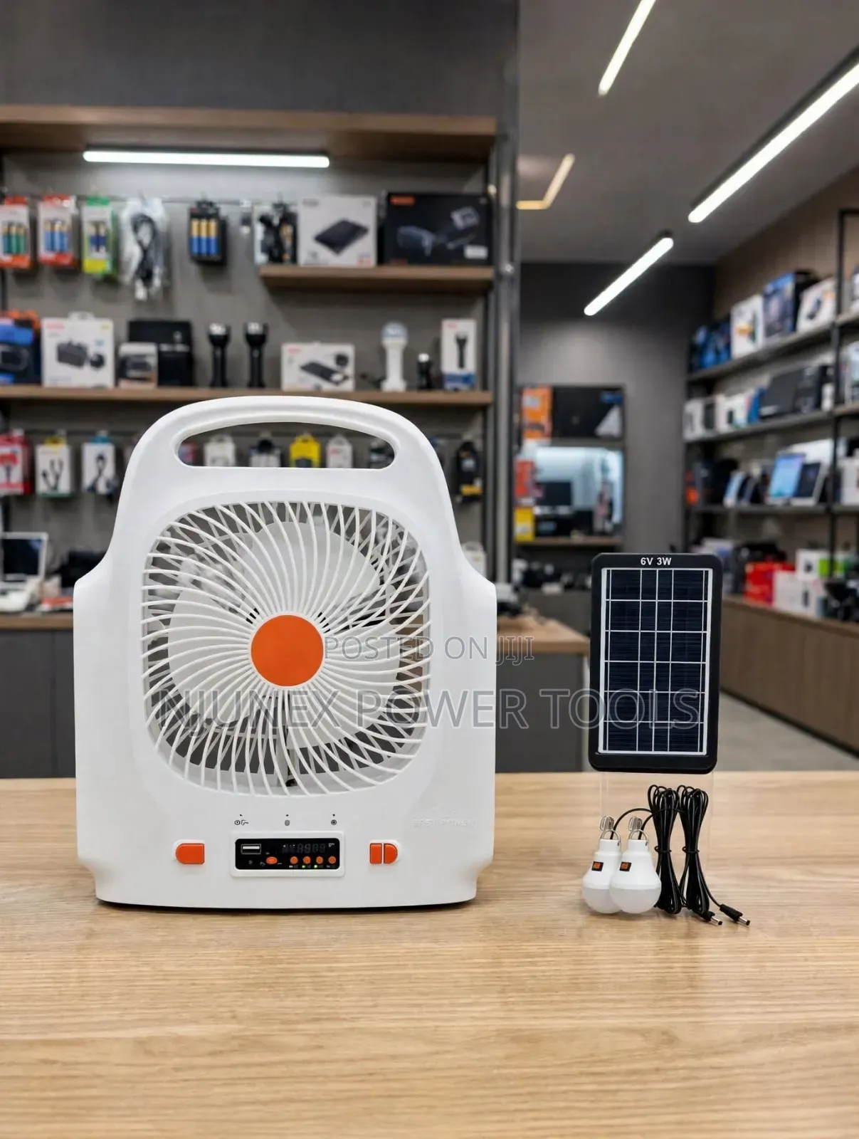 Solar Fan With Radio/Bt Speaker,Light Bulbs
