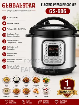 Globalstar GS-606 6L Electric Pressure Cooker