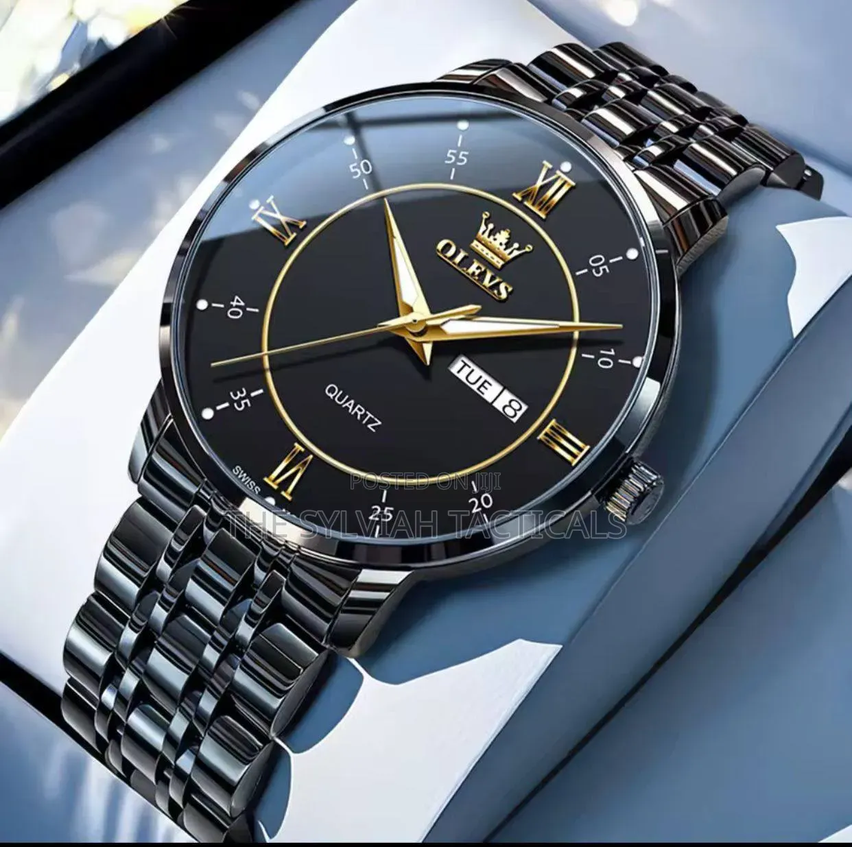 Olevs Gents Swiss Movement #3680 Ultra Thin Battery Powered HD