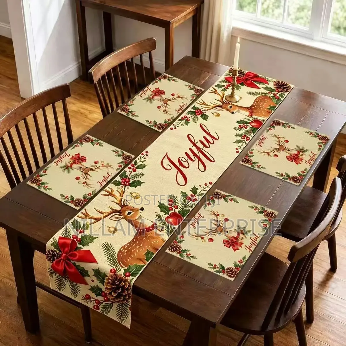 Light Polyyester Material Table Runner Plus 4 Table Mats*