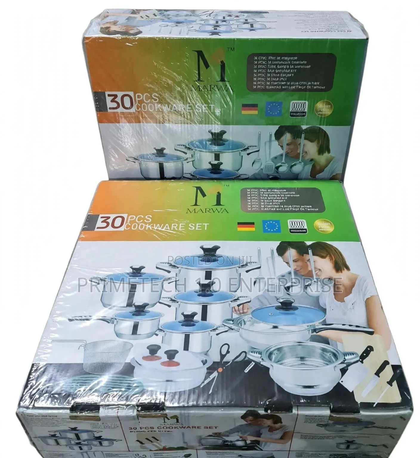 30pcs Induction Stainless Shiny Cookware Set