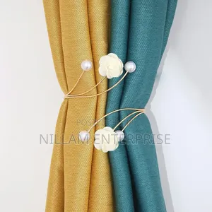 Adjustable Pearl Butterfly Flower Curtain Tiebacks