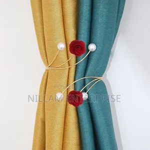 Adjustable Pearl Butterfly Flower Curtain Tiebacks
