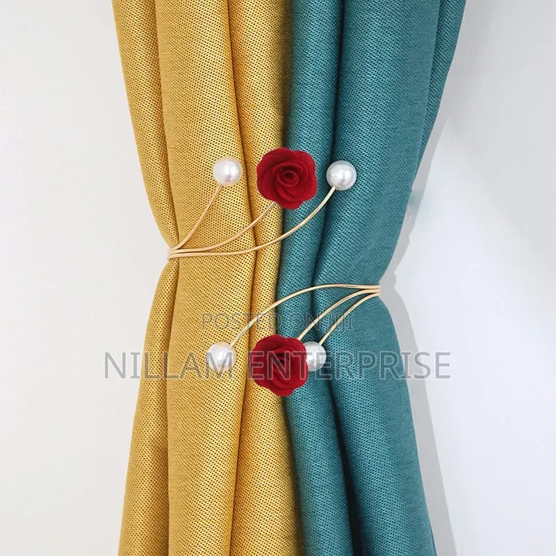 Adjustable Pearl Butterfly Flower Curtain Tiebacks