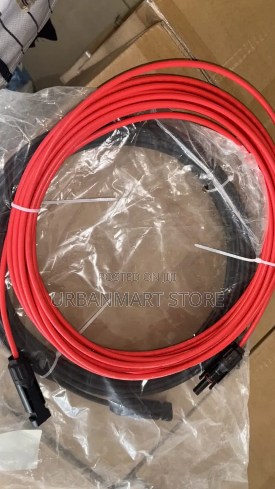 10 Metres Red and Black Solar Cable With Connectors