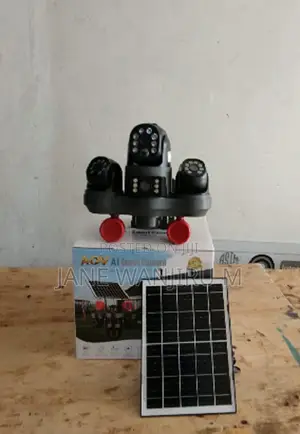 V380 Four Lens Smart Wireless Surveillance Camera With Solar Panel