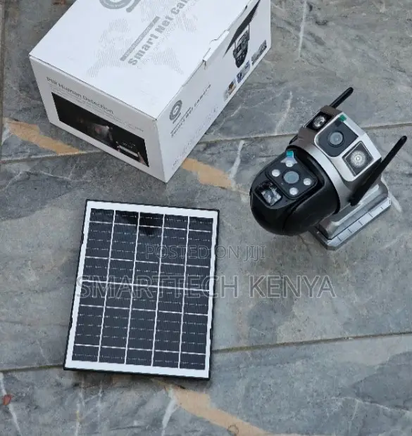 PTZ Auto Tracking 4G Simcard Dual Lens 3 Screen Solar Camera