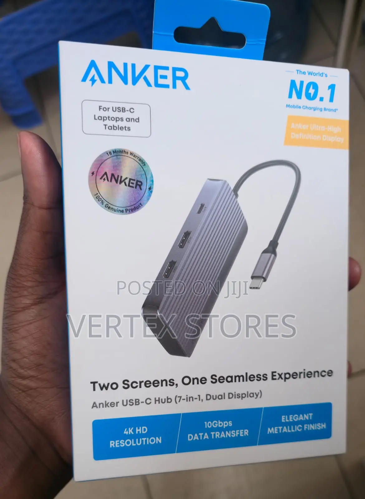 Anker USB-C Hub 7-in-1 Dual Display – Grey
