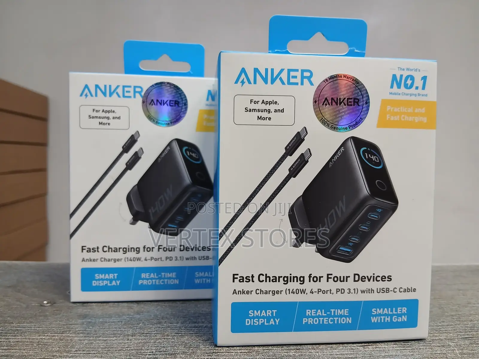 Anker 140W GaN Charger, 4-Port PD 3.1 With USB-C Cable