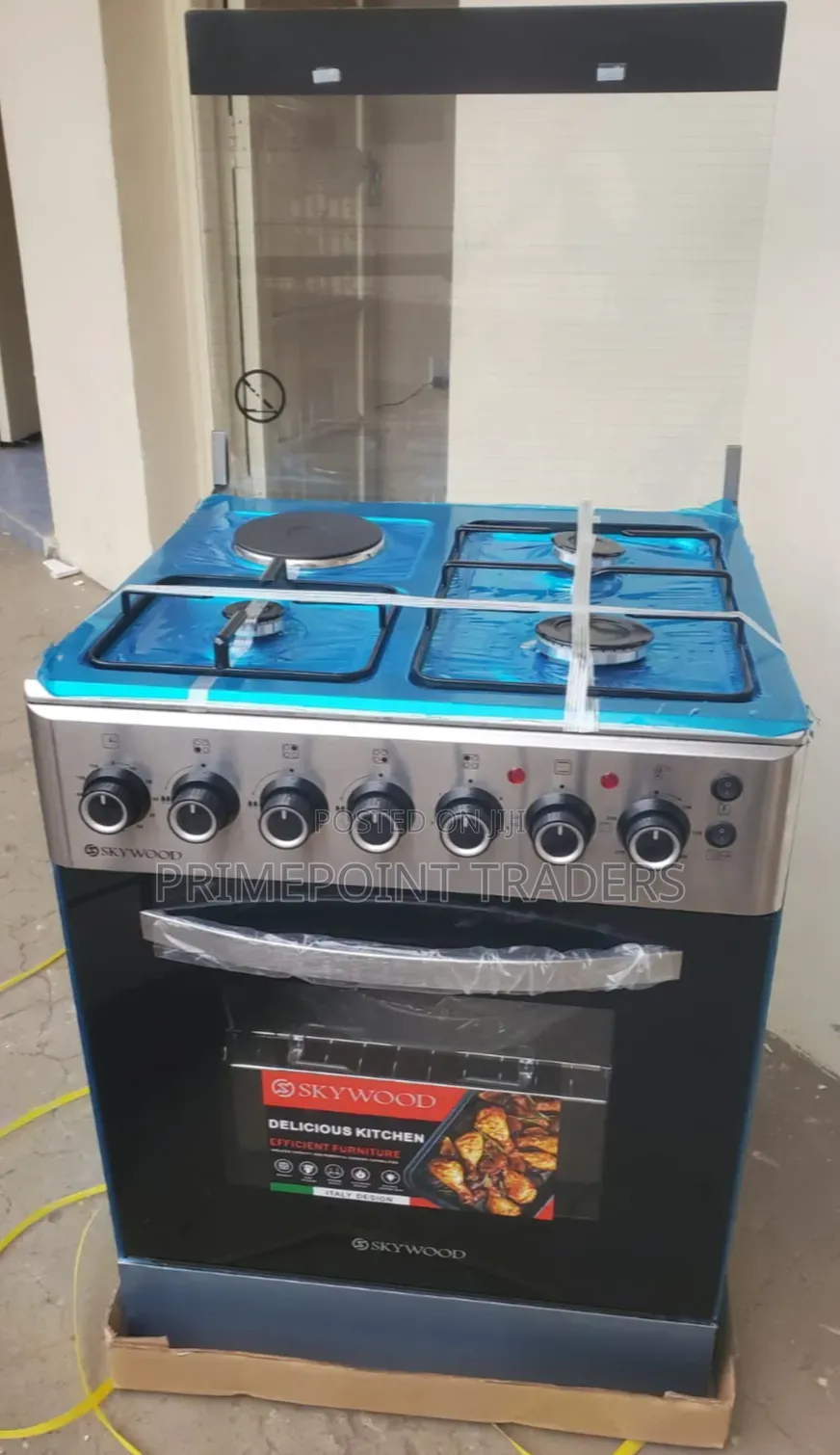 Skywood 60×60 3+1 Cooker With Timer, Oven Light and Auto Ignition